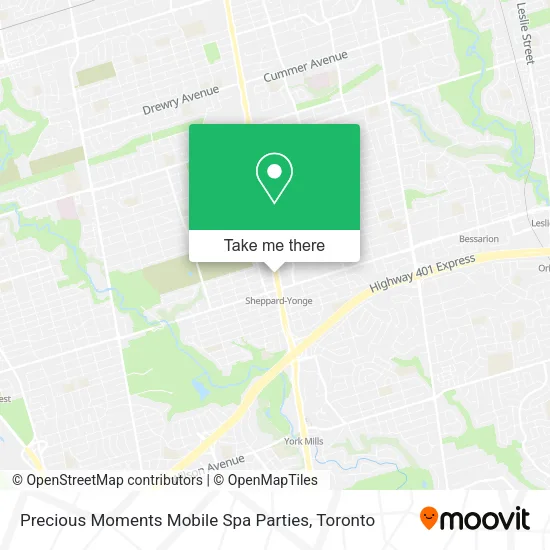Precious Moments Mobile Spa Parties map