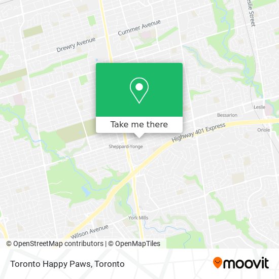 Toronto Happy Paws map