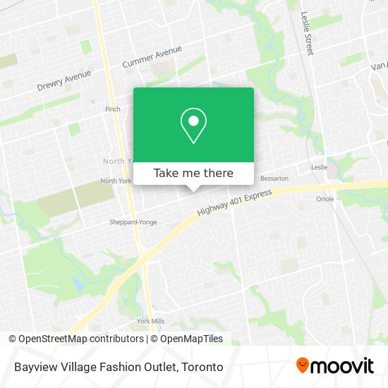Bayview Village Fashion Outlet map