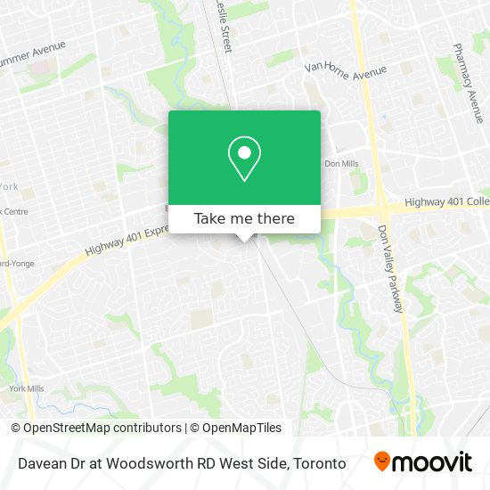 Davean Dr at Woodsworth RD West Side map
