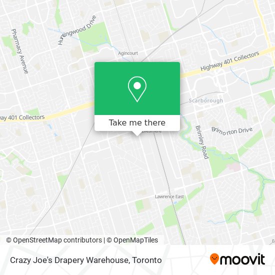 Crazy Joe's Drapery Warehouse map