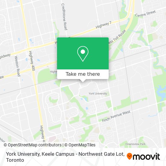 York University, Keele Campus - Northwest Gate Lot map