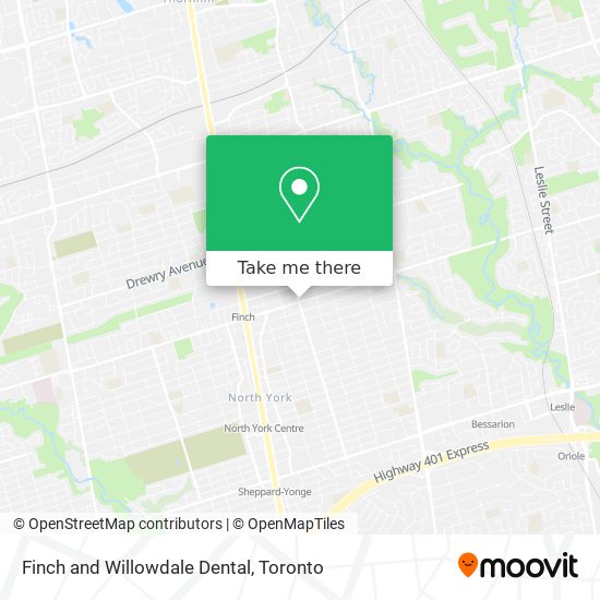 Finch and Willowdale Dental map