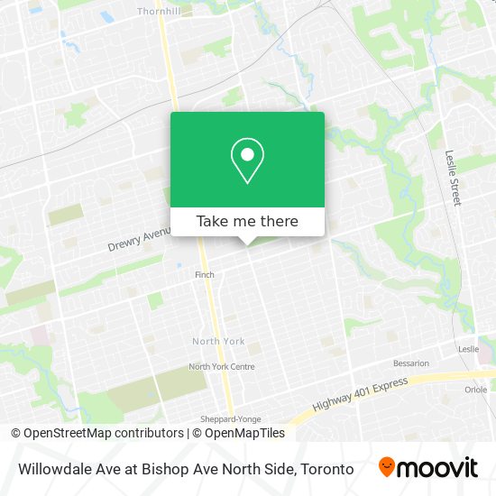 Willowdale Ave at Bishop Ave North Side map