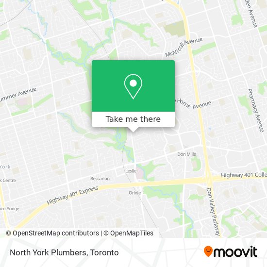 North York Plumbers map