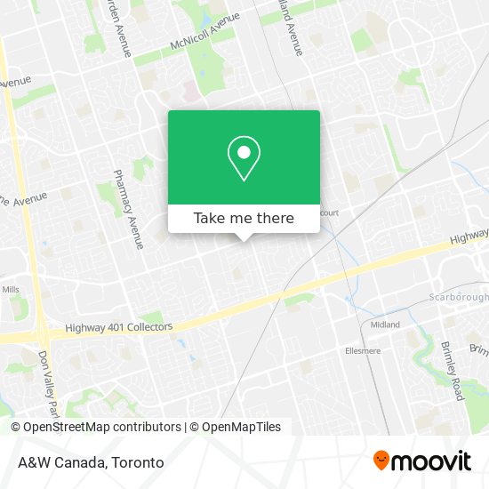 A&W Canada map