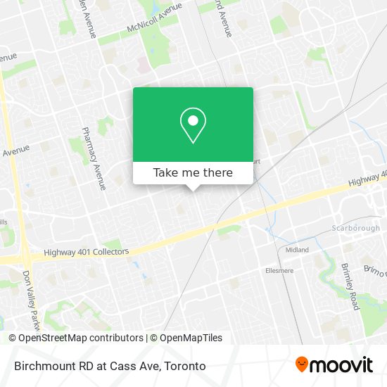 Birchmount RD at Cass Ave map