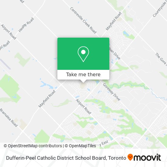 Dufferin-Peel Catholic District School Board map