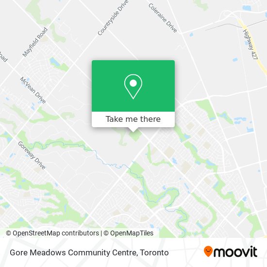 Gore Meadows Community Centre map