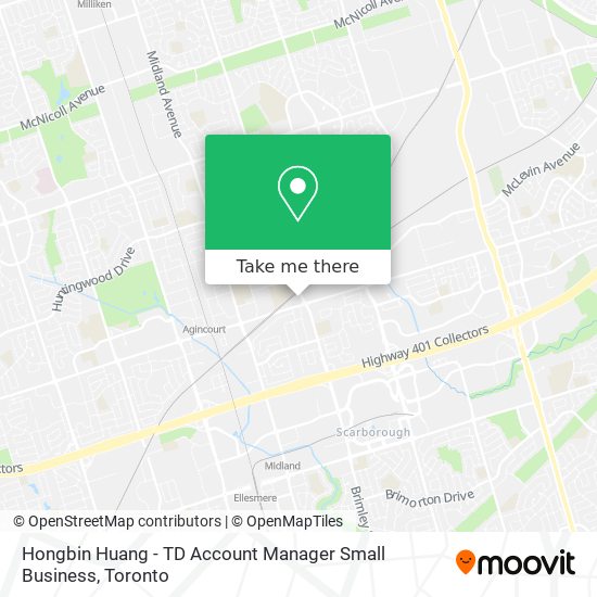 Hongbin Huang - TD Account Manager Small Business map