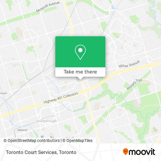 Toronto Court Services map