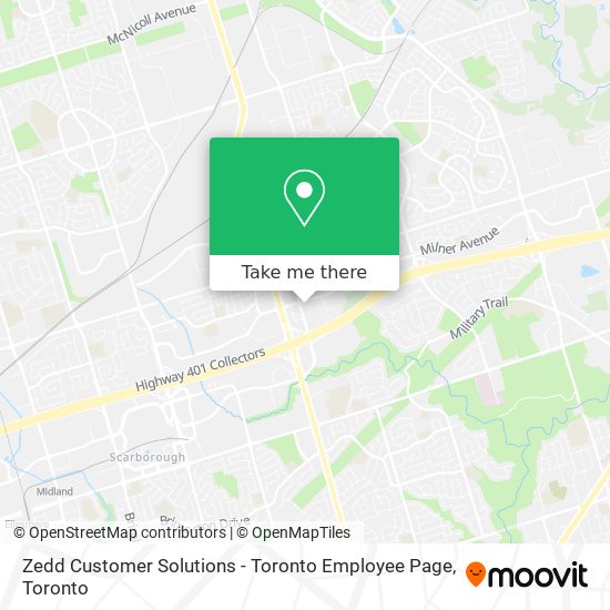 Zedd Customer Solutions - Toronto Employee Page map
