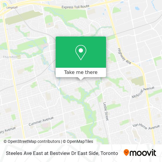 Steeles Ave East at Bestview Dr East Side map