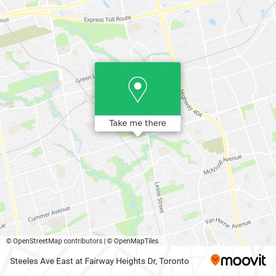 Steeles Ave East at Fairway Heights Dr map