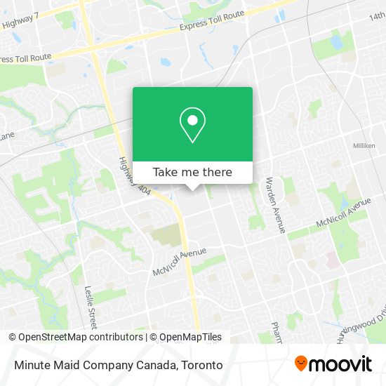 Minute Maid Company Canada map