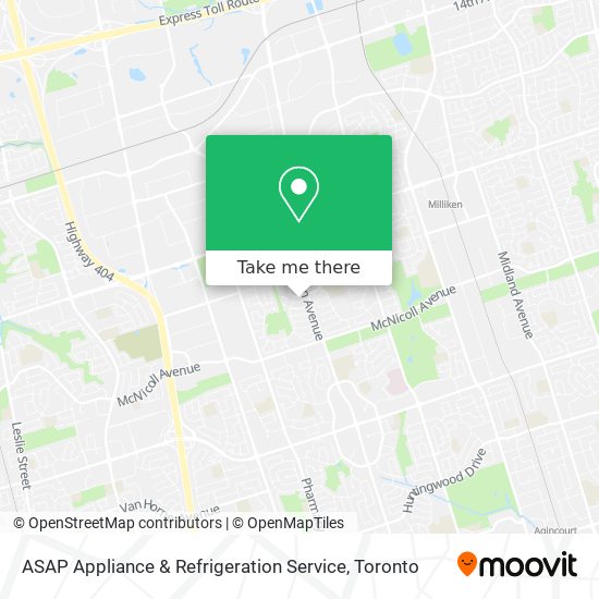 ASAP Appliance & Refrigeration Service map
