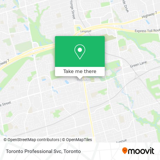 Toronto Professional Svc map