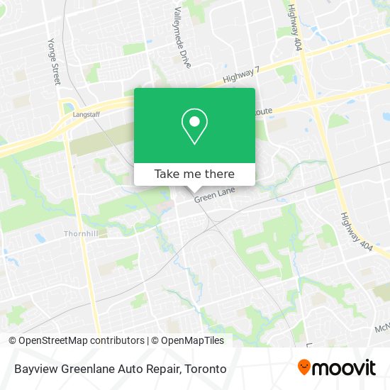 Bayview Greenlane Auto Repair map