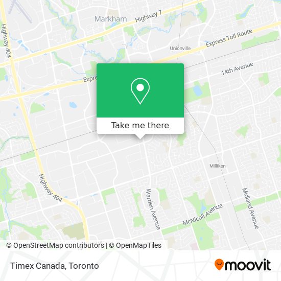 Timex Canada map