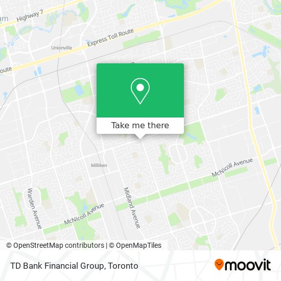 TD Bank Financial Group map