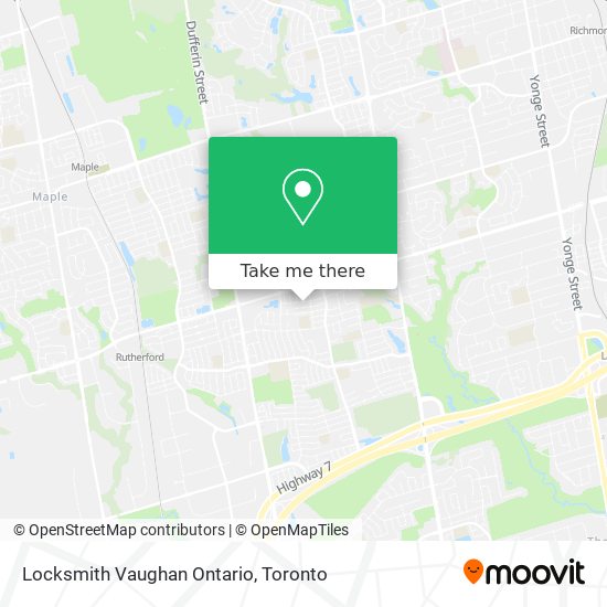 Locksmith Vaughan Ontario map