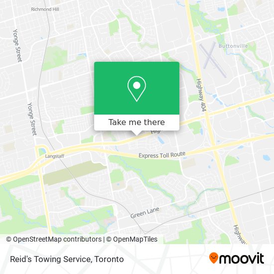 Reid's Towing Service map