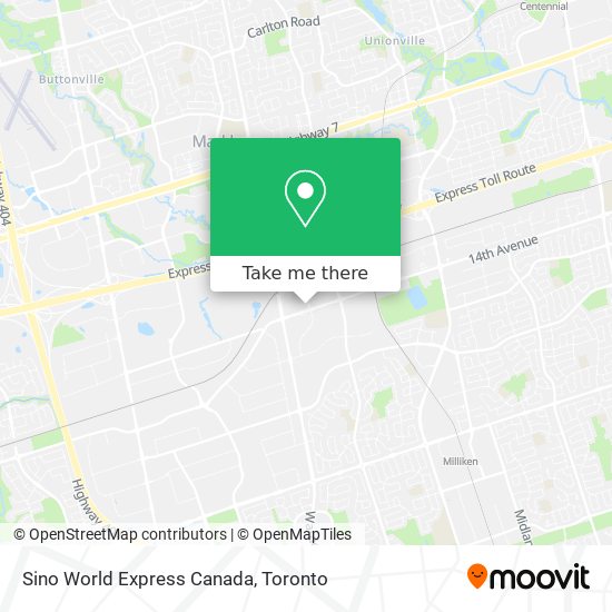 Sino World Express Canada map