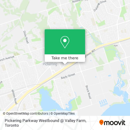 Pickering Parkway Westbound @ Valley Farm map