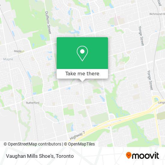 Vaughan Mills Shoe's map