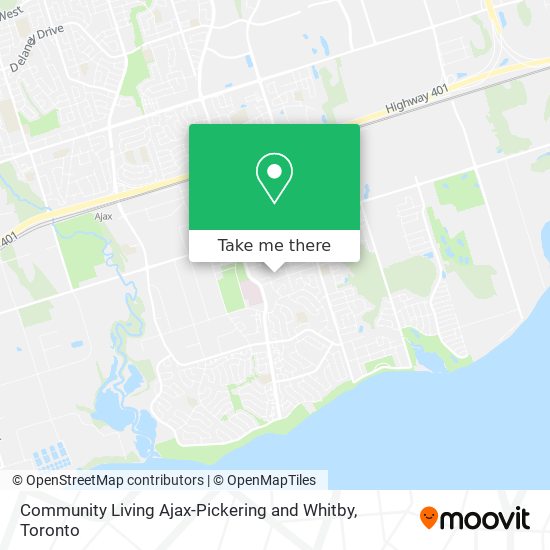 Community Living Ajax-Pickering and Whitby map