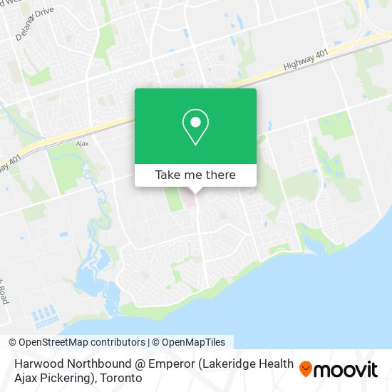 Harwood Northbound @ Emperor (Lakeridge Health Ajax Pickering) map