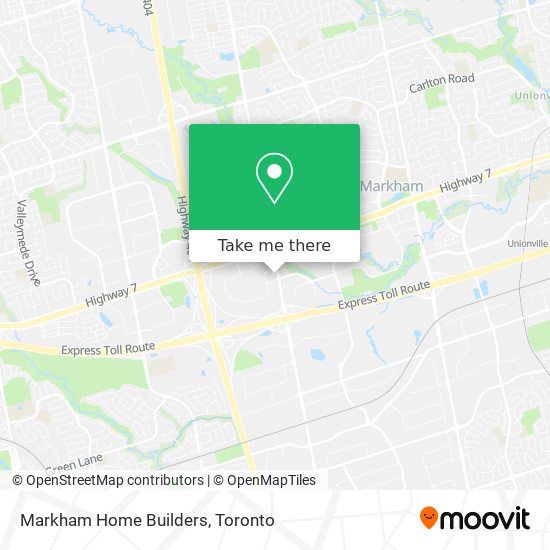 Markham Home Builders map