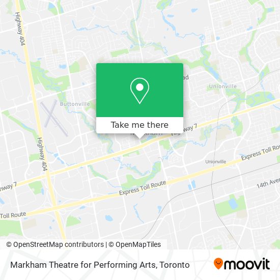 Markham Theatre for Performing Arts map