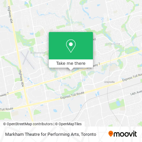 Markham Theatre for Performing Arts map