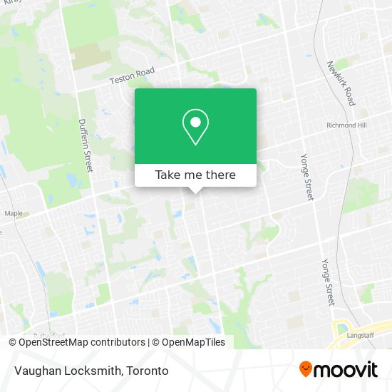 Vaughan Locksmith map