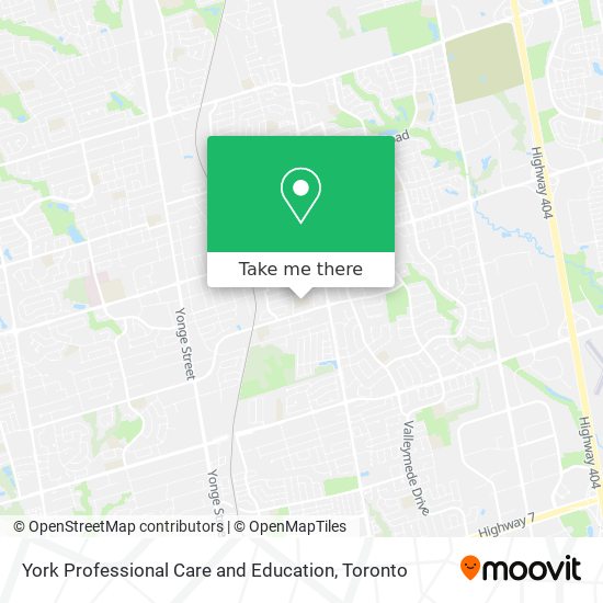 York Professional Care and Education map