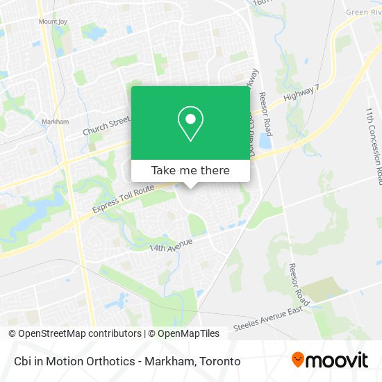 Cbi in Motion Orthotics - Markham map