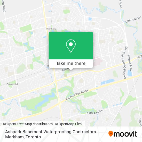 Ashpark Basement Waterproofing Contractors Markham map