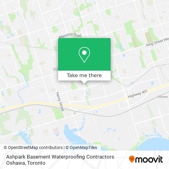 Ashpark Basement Waterproofing Contractors Oshawa map