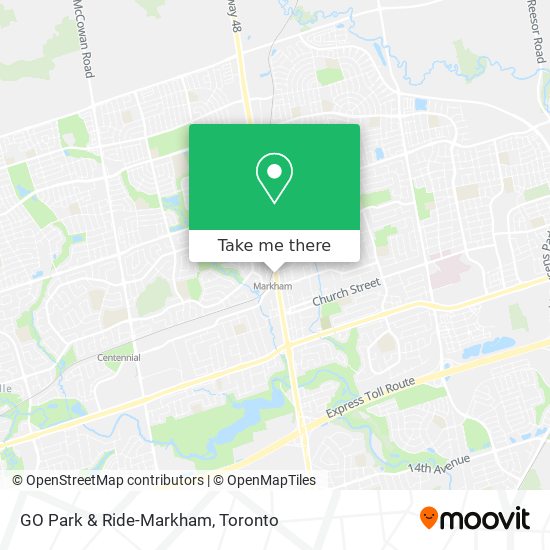 GO Park & Ride-Markham map