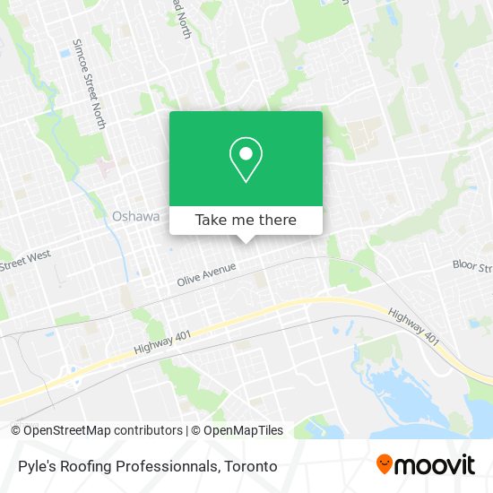 Pyle's Roofing Professionnals map