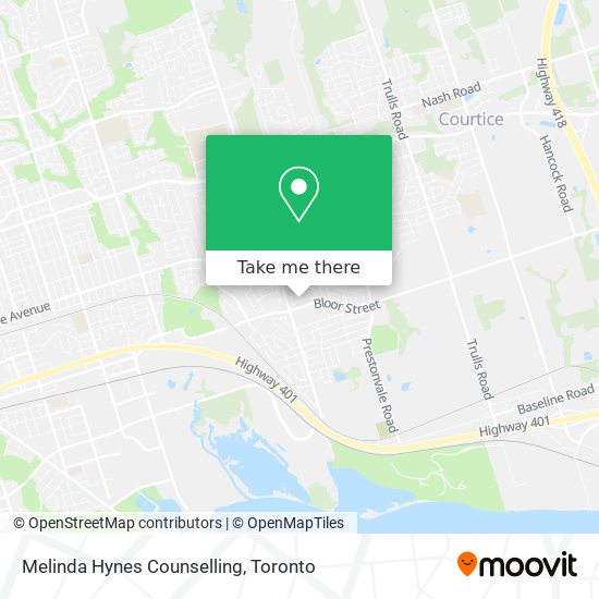 Melinda Hynes Counselling map