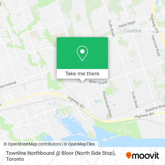 Townline Northbound @ Bloor (North Side Stop) map