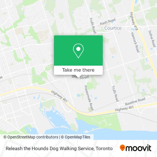 Releash the Hounds Dog Walking Service map