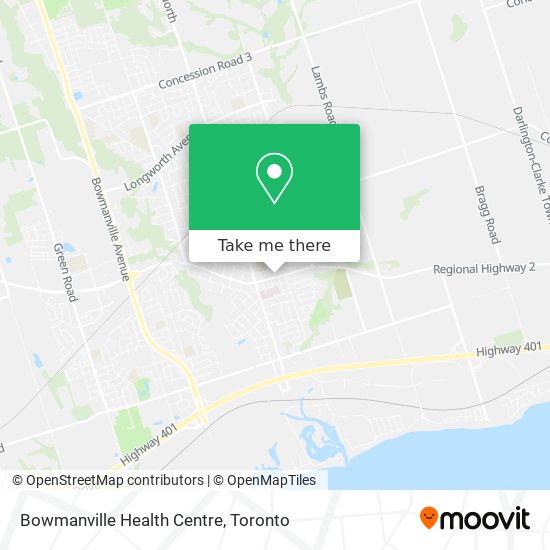 Bowmanville Health Centre map