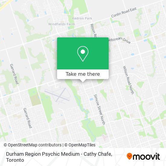 Durham Region Psychic Medium - Cathy Chafe map