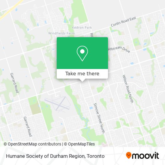 Humane Society of Durham Region map