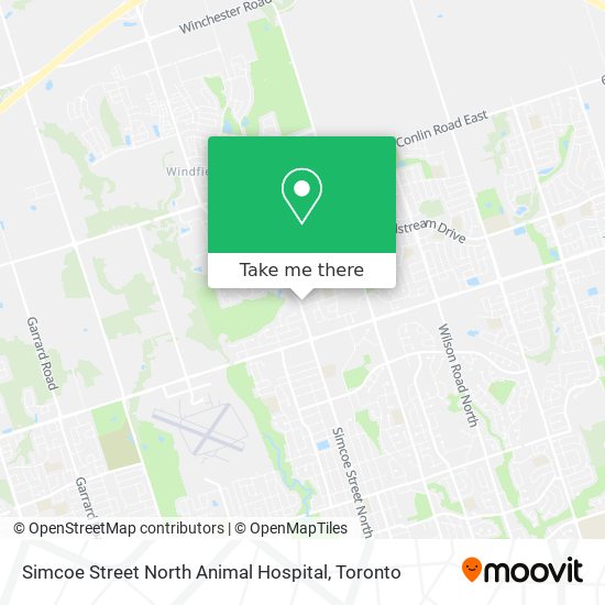 Simcoe Street North Animal Hospital map
