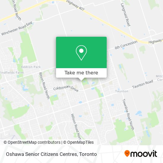 Oshawa Senior Citizens Centres map