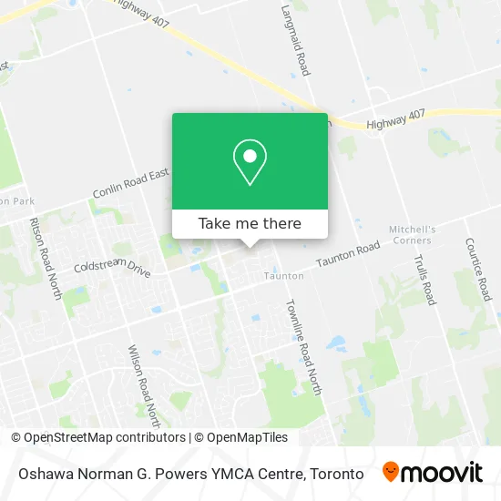 Oshawa Norman G. Powers YMCA Centre map